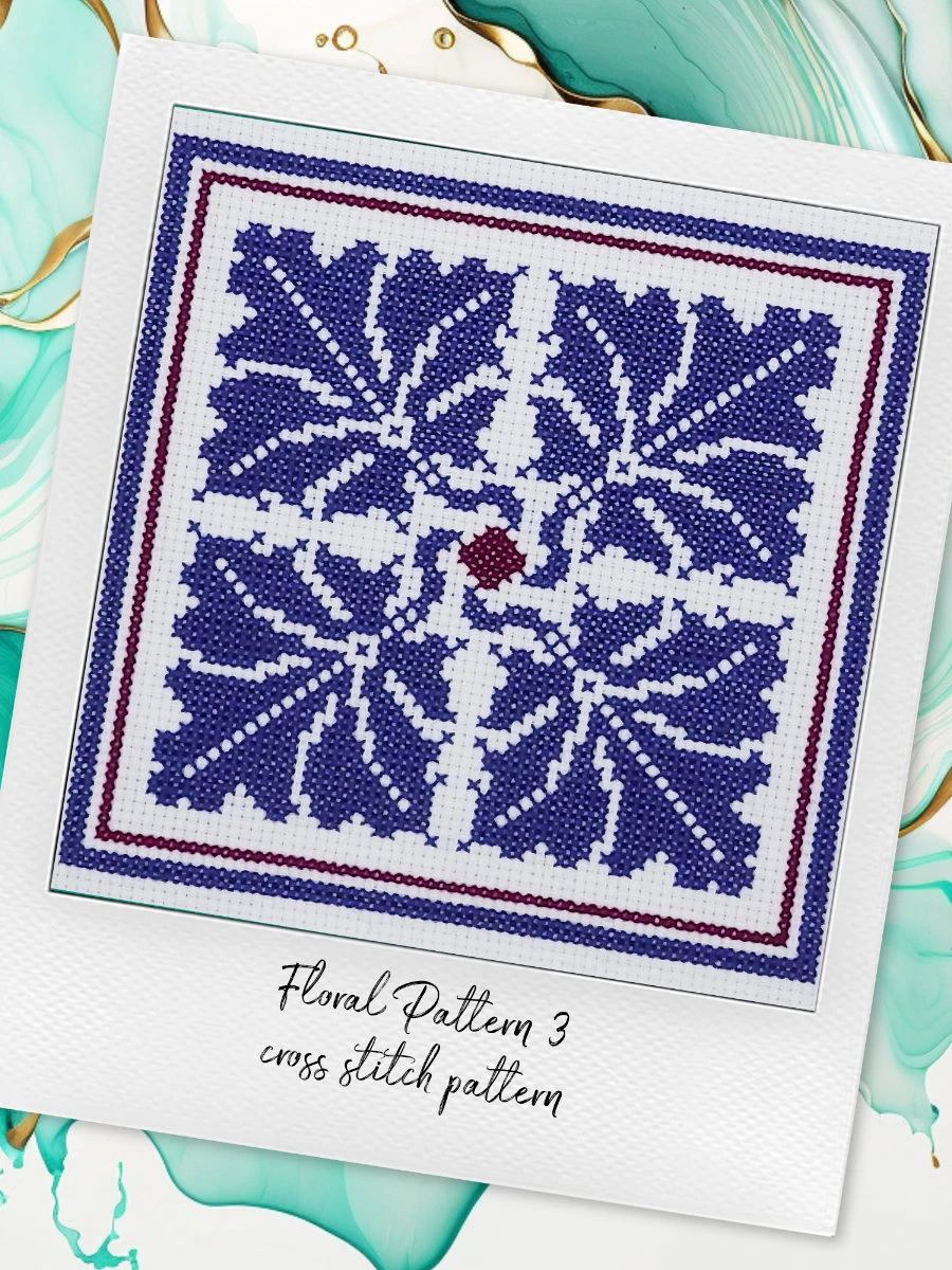 Spinning Leaves: Abstract Cross Stitch Pattern PDF product image (4)