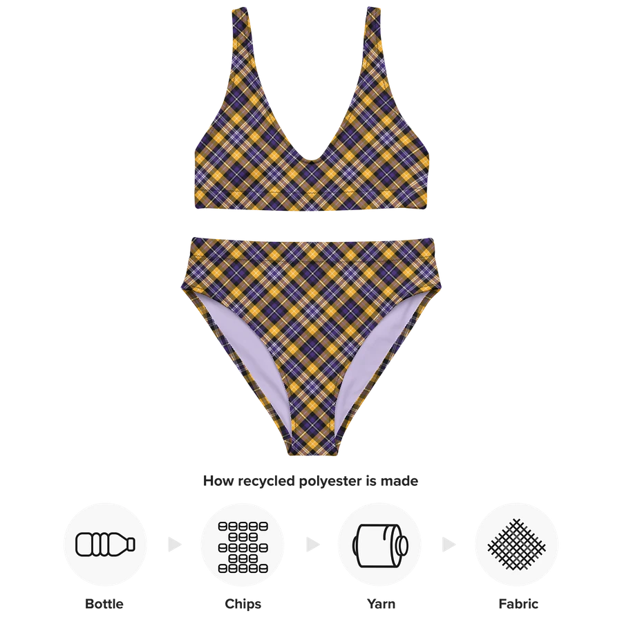 Purple and Yellow Gold Sporty Plaid Bikini product image (10)