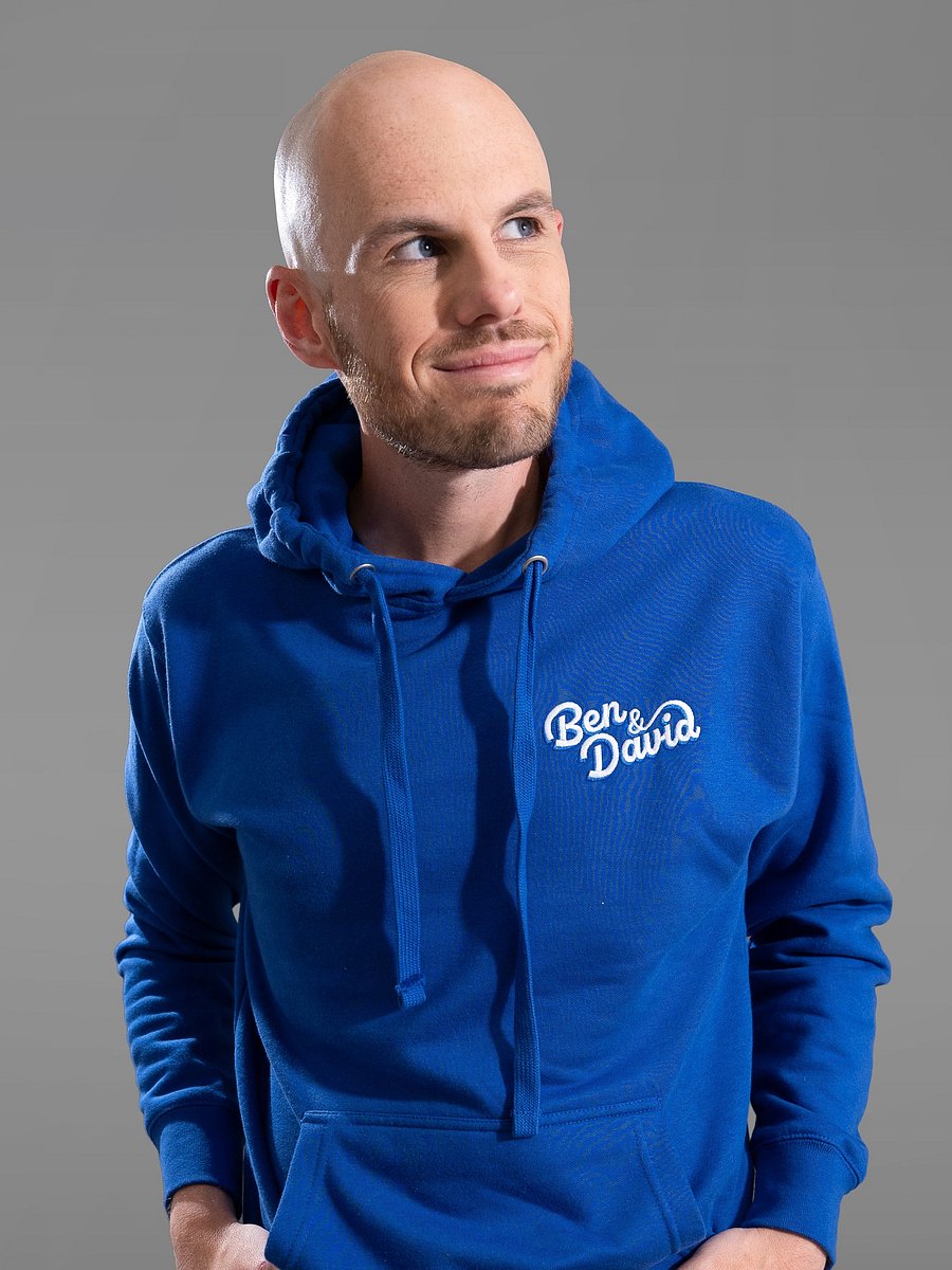 Cruise with Ben and David Logo Embroidered Unisex Hoodie - Blue product image (1)