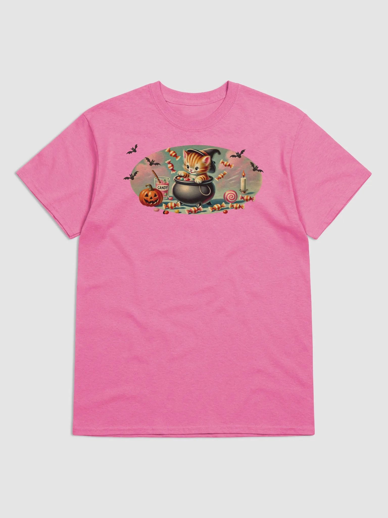 Kitten Cauldron Halloween Basic T-Shirt by Gildan product image (2)