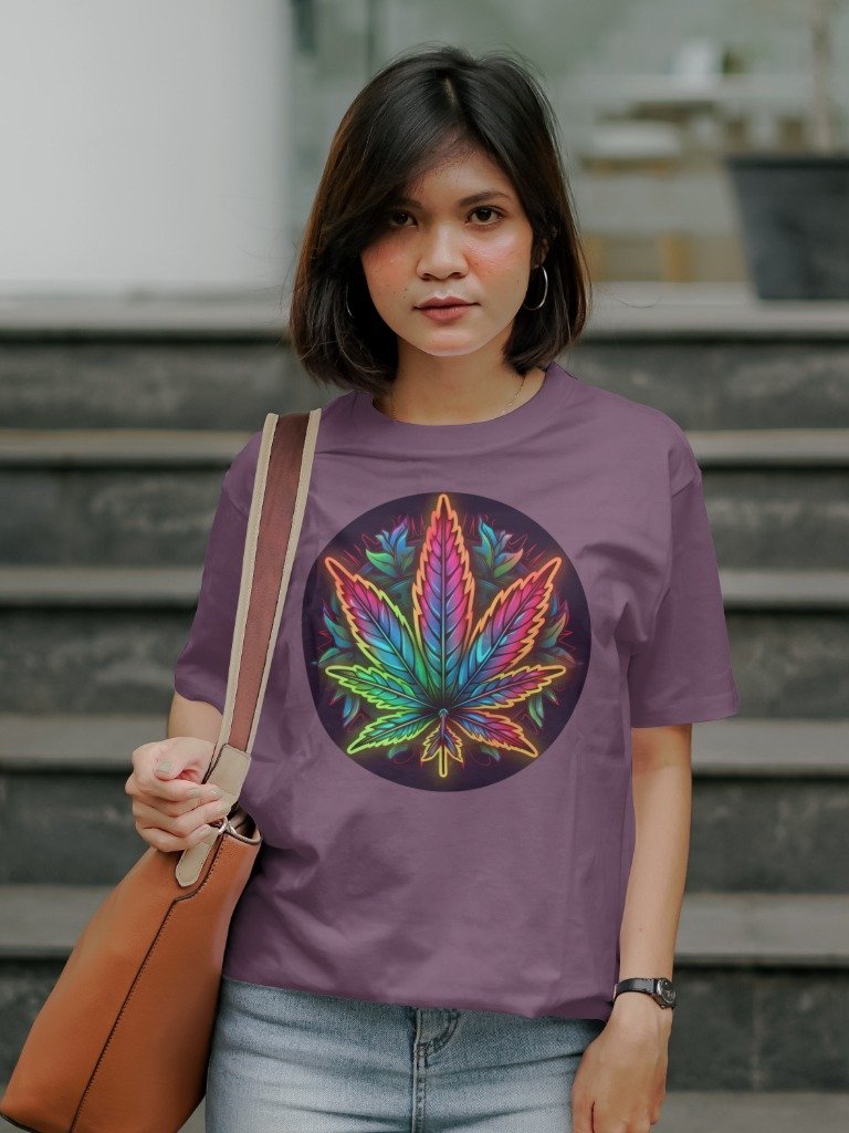 Classy Colorful Cannabis Marijuana Leaf Heavyweight T-Shirt product image (2)