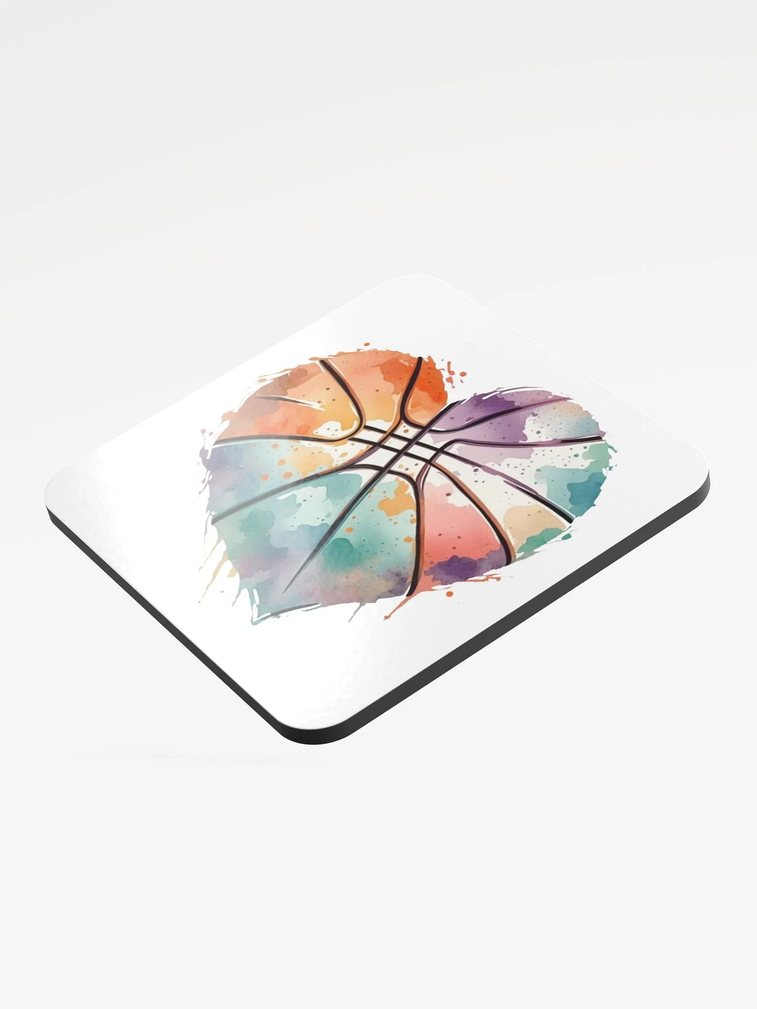 Heart Pastel Basketball Hoops of Love Cork Coaster Set product image (4)