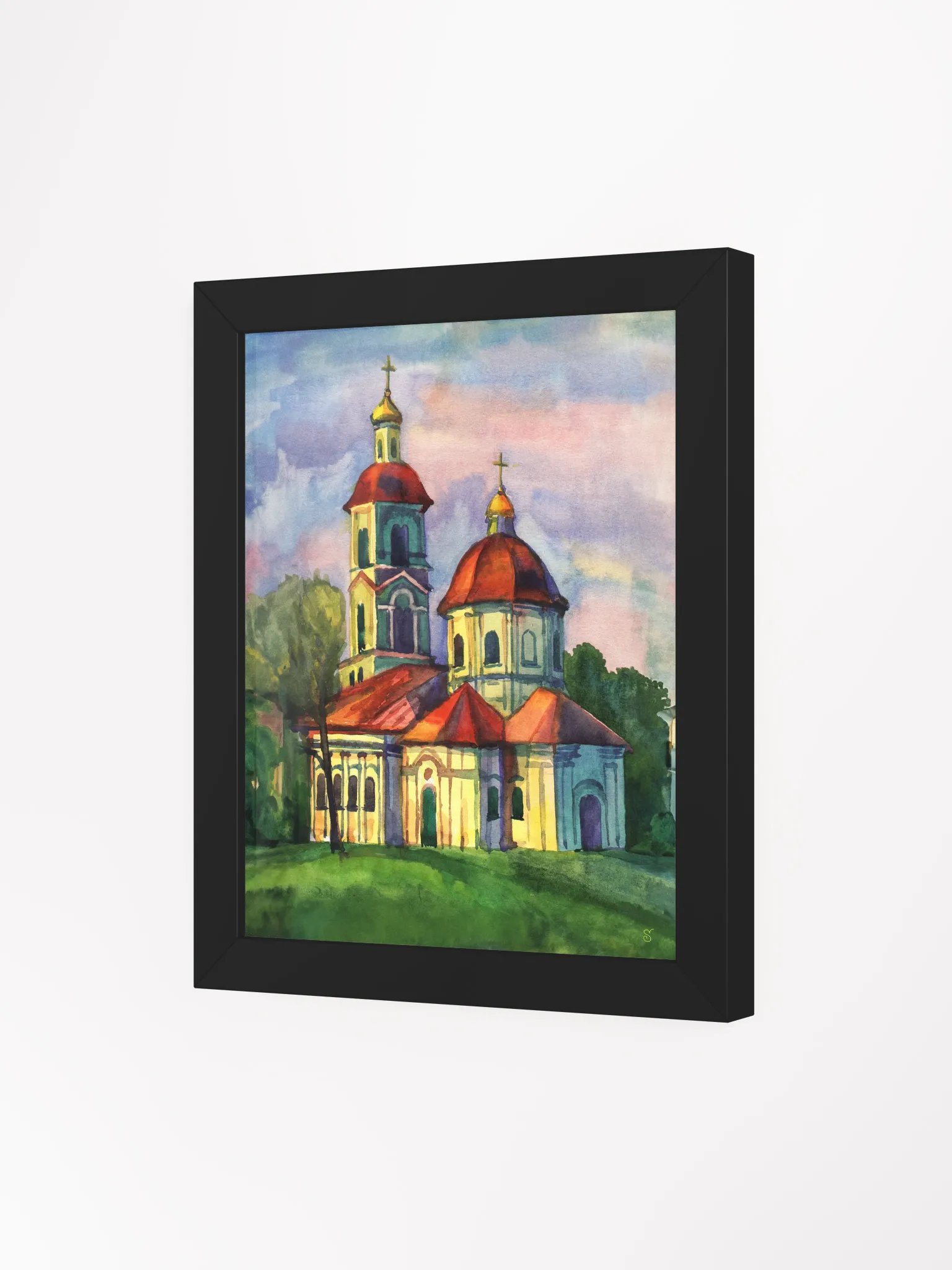 Serene Church Sunset Framed Poster - Historical Temple product image (17)