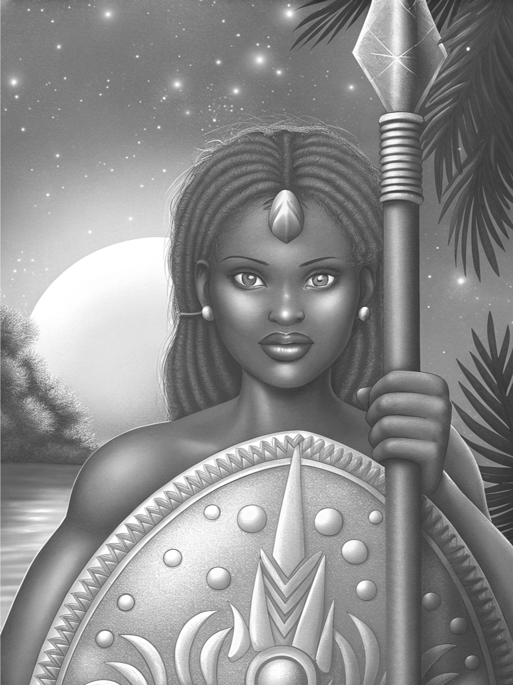 Grace and Strength The Beauty of African Women in Art -Warrior Goddess (Coloring E-book) product image (5)