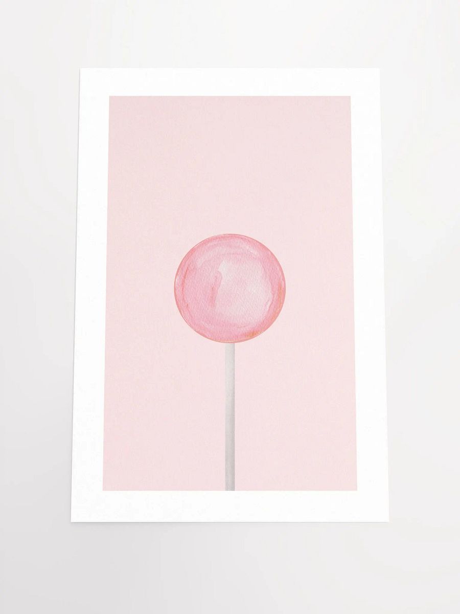 Minimalist Pink Lollipop on Soft Blush Background Wall Art product image (1)