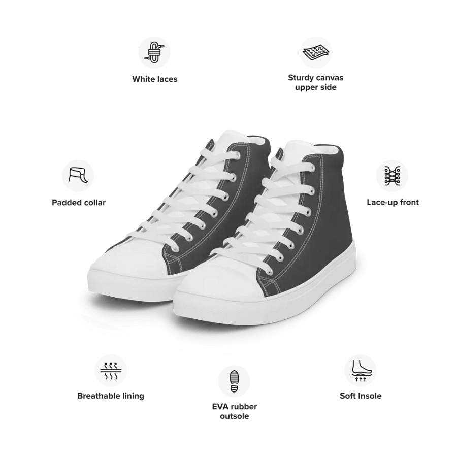 Men's black and white high top canvas sneakers product image (4)