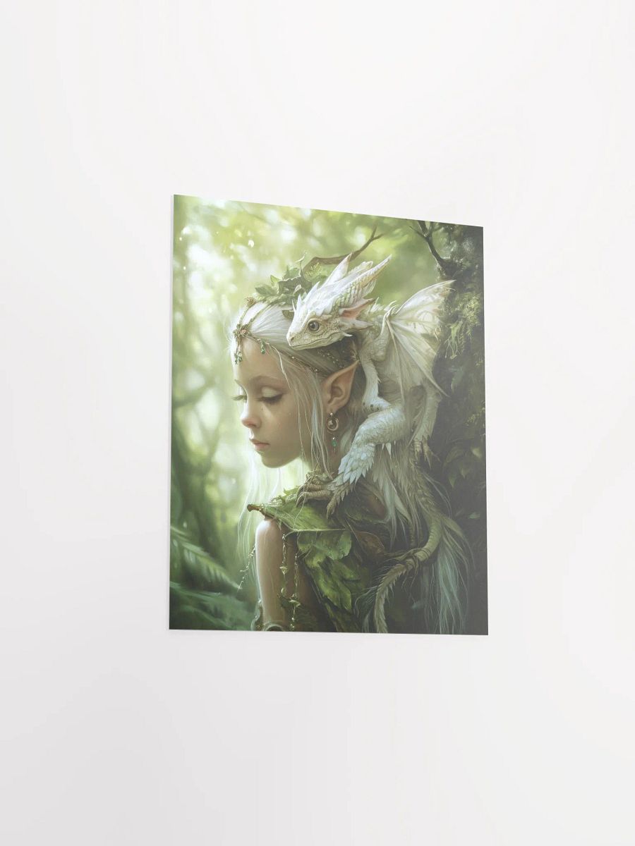 Young elf with her small dragon on the shoulder - Poster product image (3)