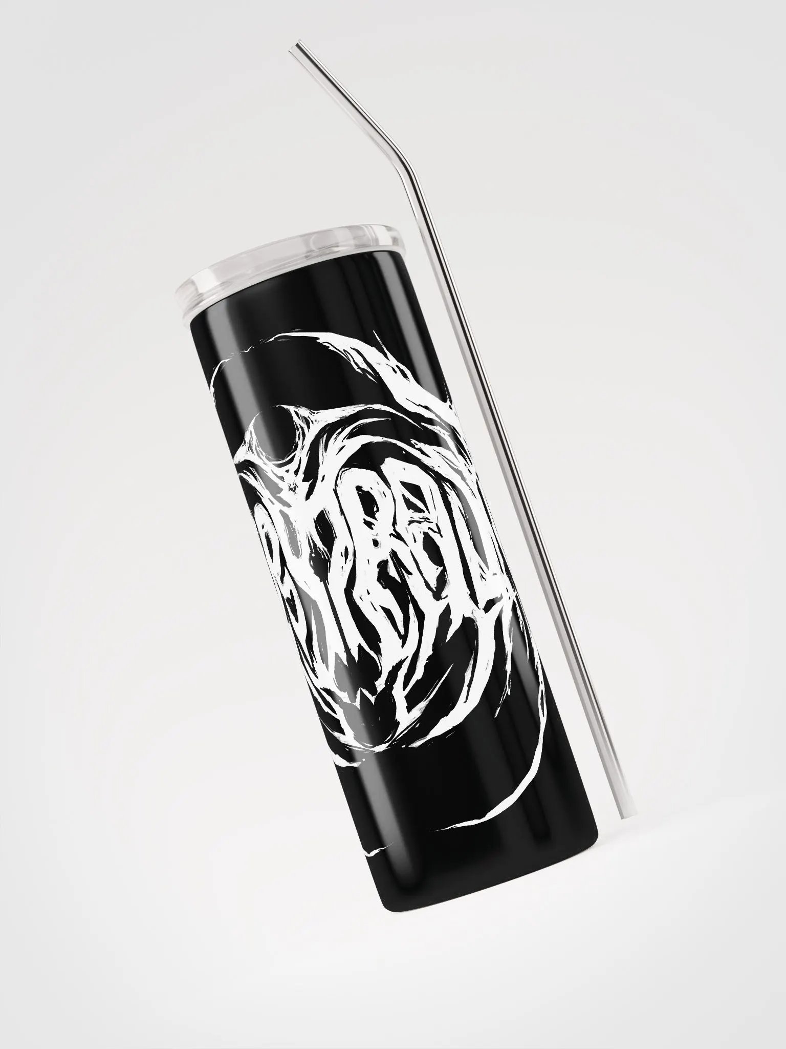 Furry Trash Tumbler - Metal Logo (White on Black) product image (3)