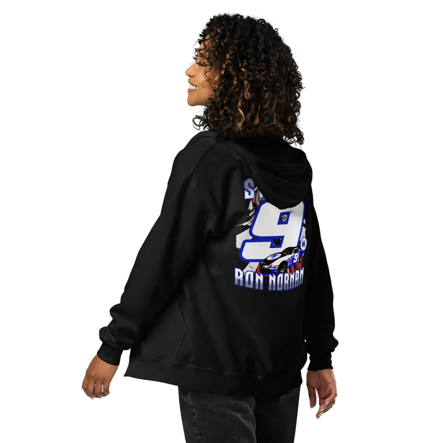 Stormin Ron Norman #9 Full Zip Hoodie front logo/full back print product image (10)