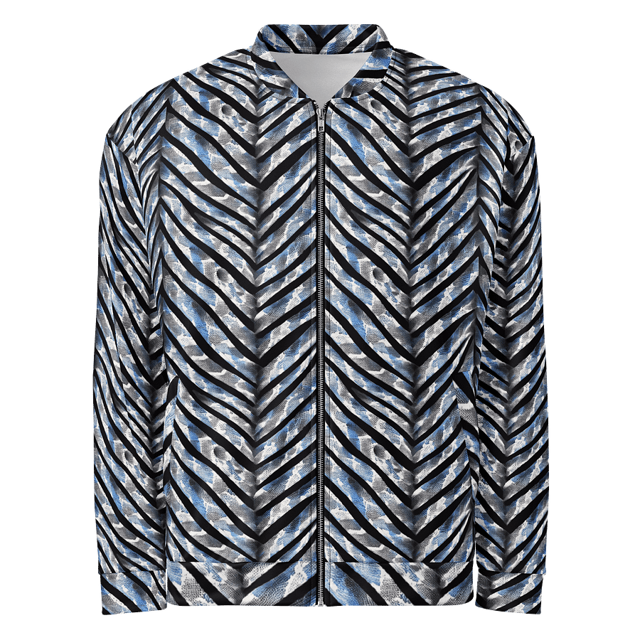 Blue Grey Snake Skin Bomber Jacket product image (1)