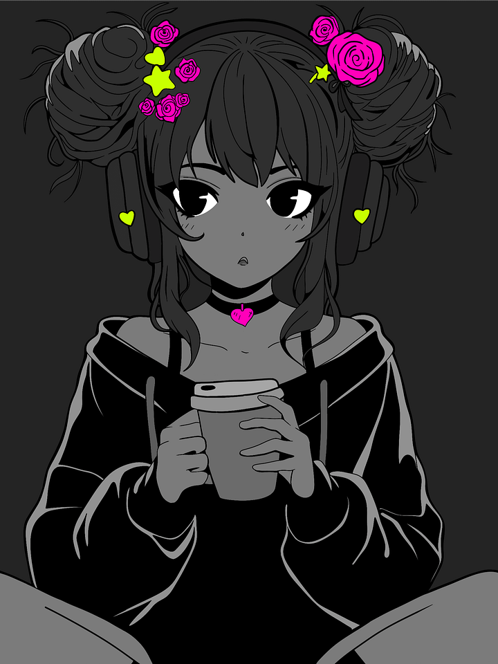 Esther: Space Bun Coffee Anime Girl Original By Brace4Chaos product image (1)