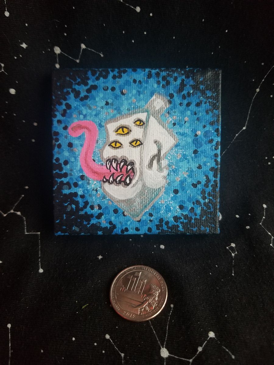 Dreidel Mimic, Tiny Painting (Gimel ג) product image (1)