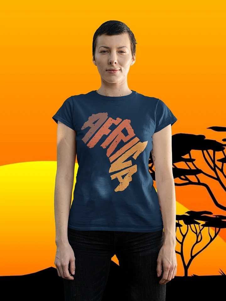 Africa Continent Letter Safari Sunset T-Shirt | African Culture Pride | Embrace your Spirit of Adventure | Your Next Outdoor Expedition product image (1)