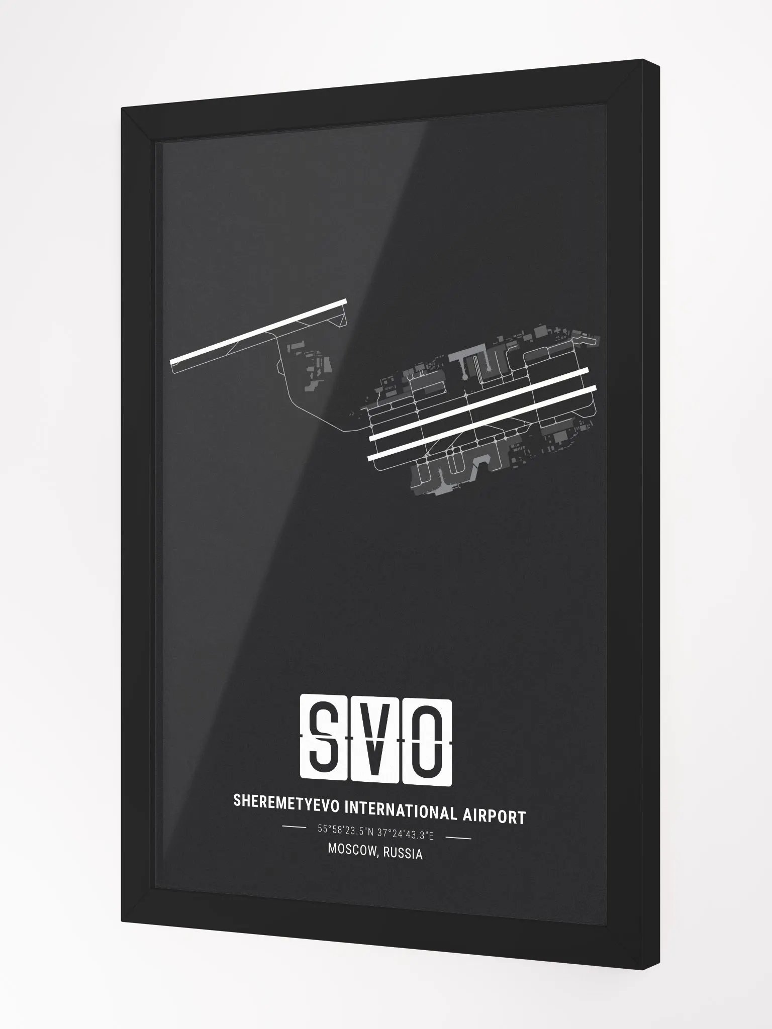 Framed Airport SVO Premium Map On Matt Paper product image (2)