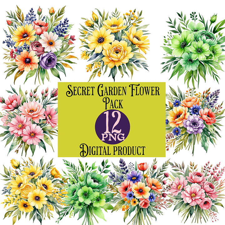 Secret Garden Flower Pack - 10 PNG Designs product image (1)