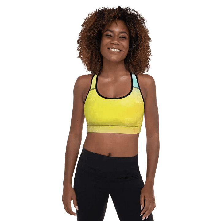 Blur cloud rainbow Design Padded Sports Bra - v9 product image (1)