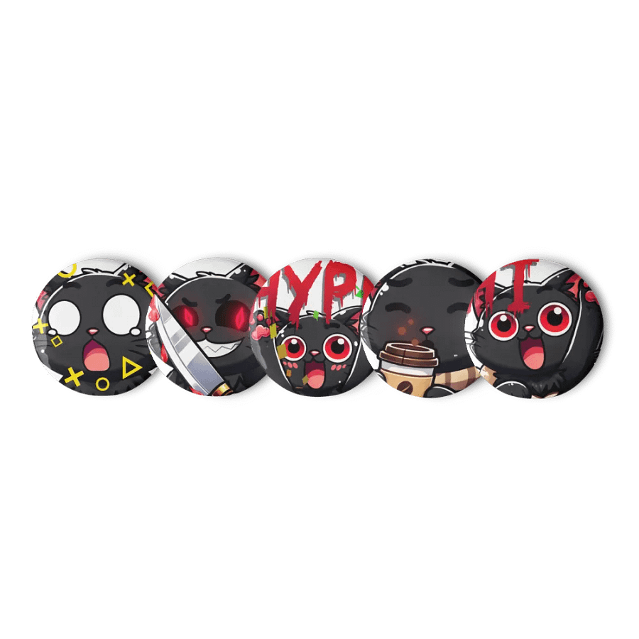 Surprised Kitty Pin Button Set product image (3)