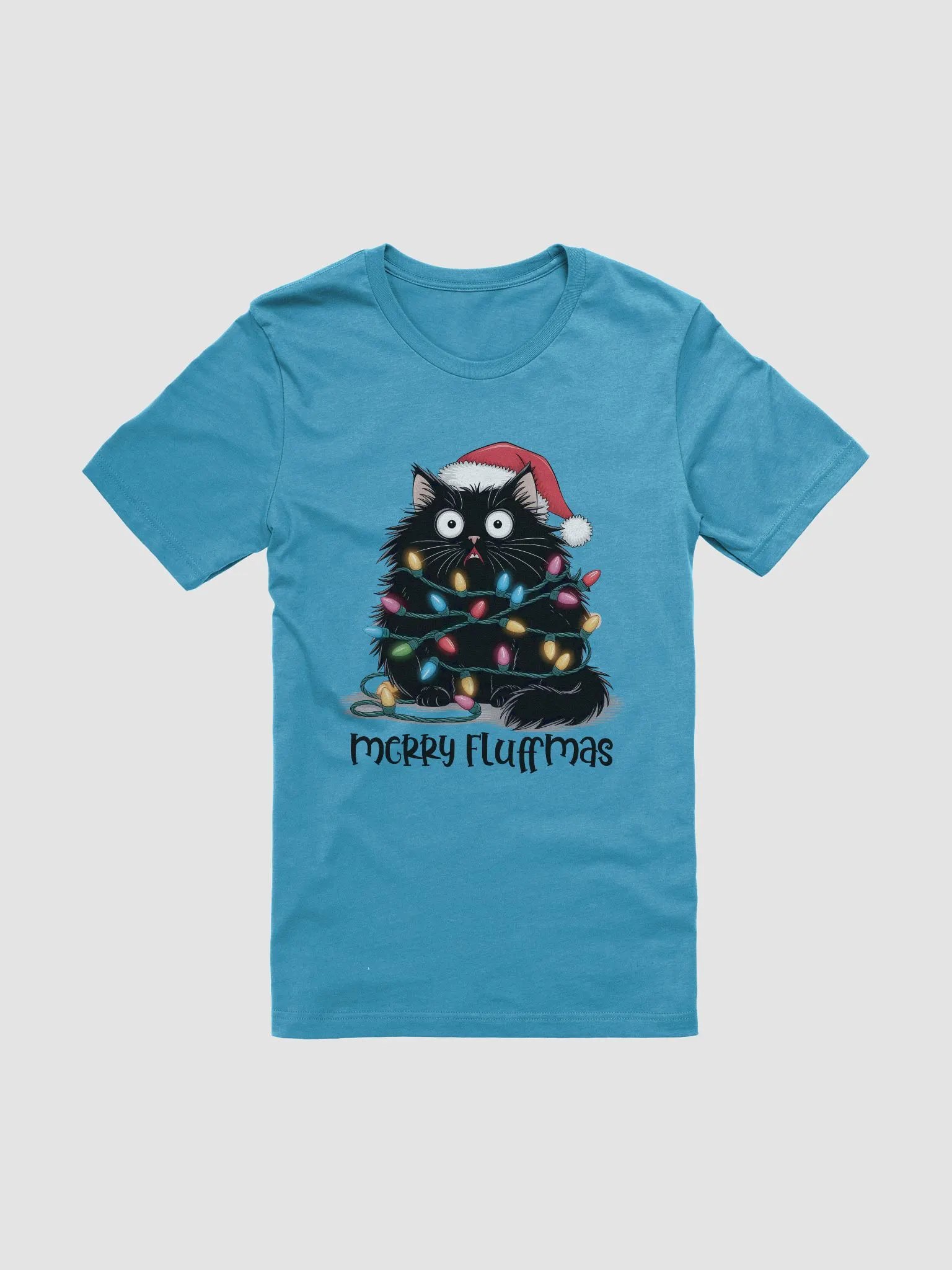 Merry Fluffmas - Festive Cat Chaos Christmas T-Shirt product image (5)
