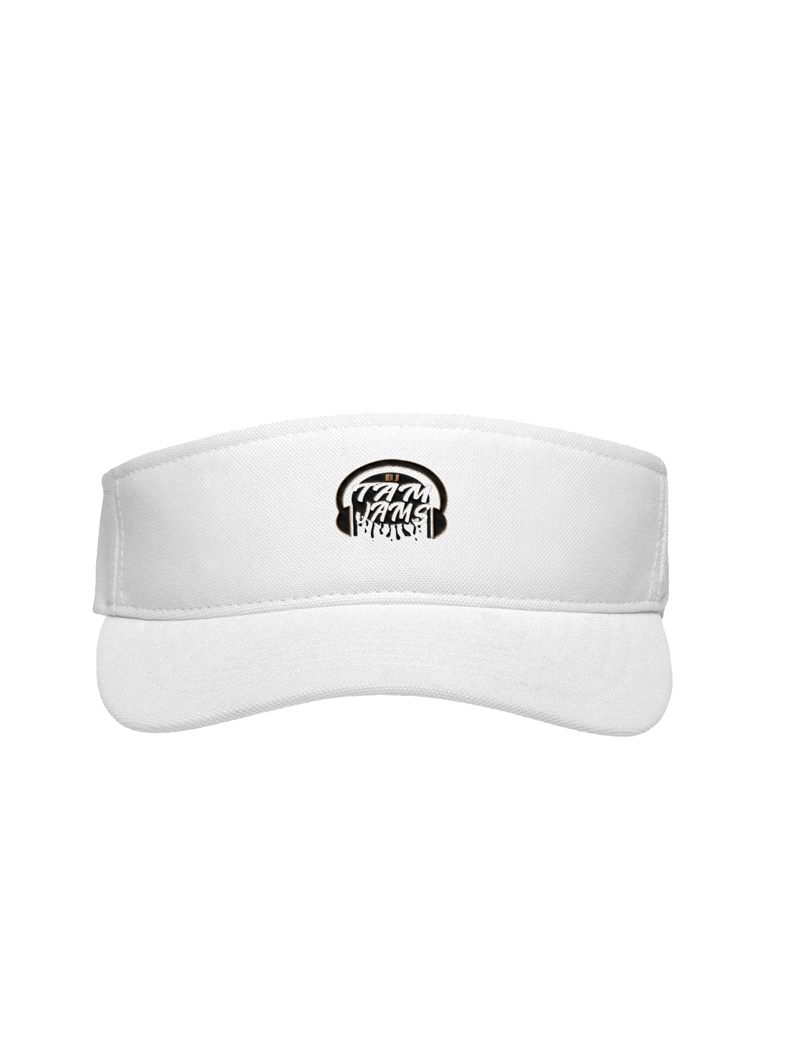 DJ Tam Jams Logo Embroidered Visor -White w/Black & Gold product image (1)