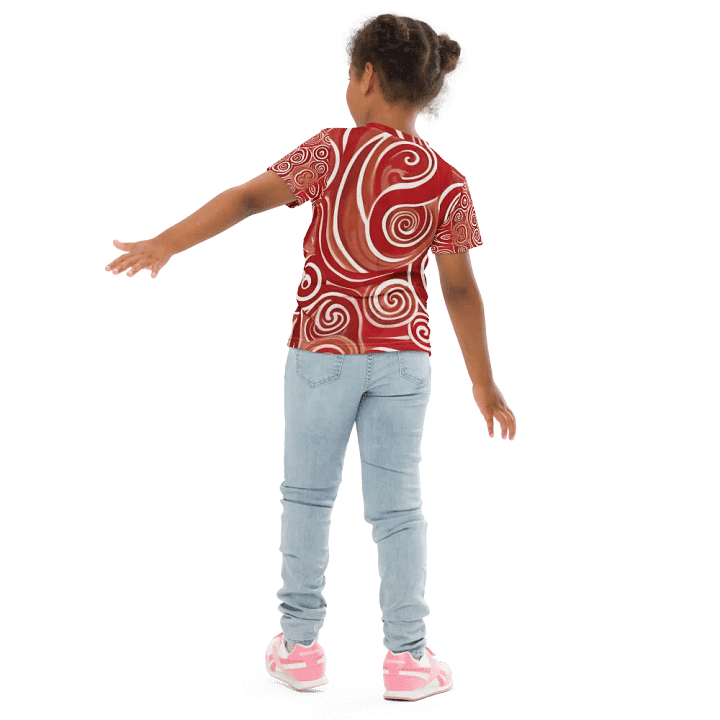 Funky Cherry Swirls Liquid Tie-Dye Kid's and Toddler's Crew Neck T-shirt product image (2)
