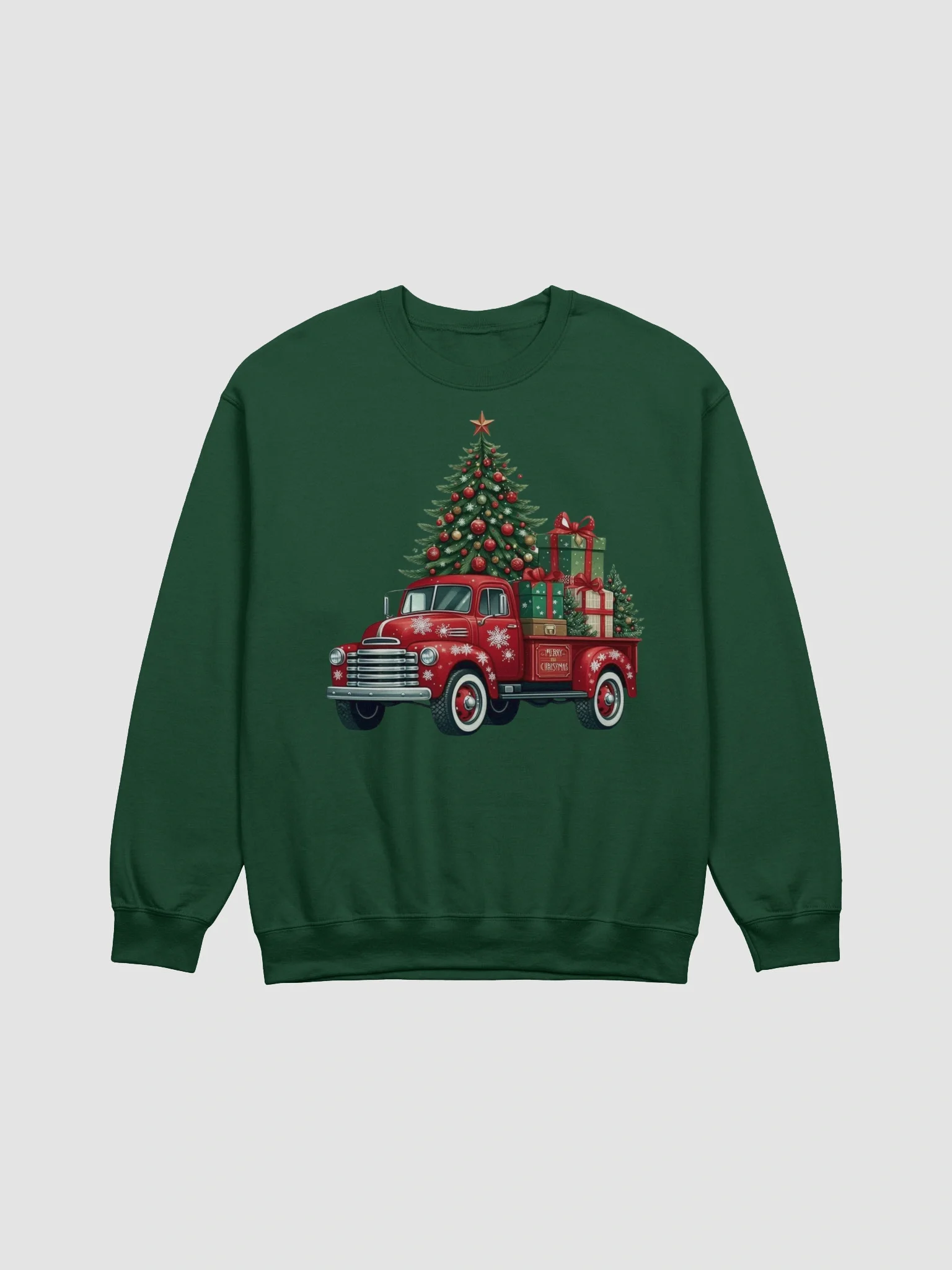Merry Christmas Vintage Truck Crewneck Sweatshirt product image (2)