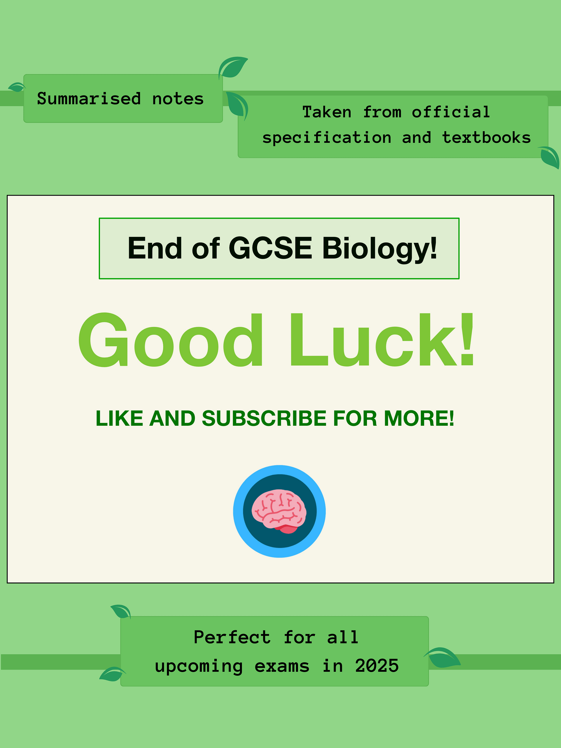 The WHOLE of AQA GCSE Biology Revision Notes (50+ Pages) | Revision Made Easy product image (5)