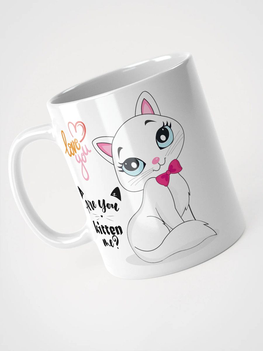 White Glossy Mug Cute Kitten product image (3)