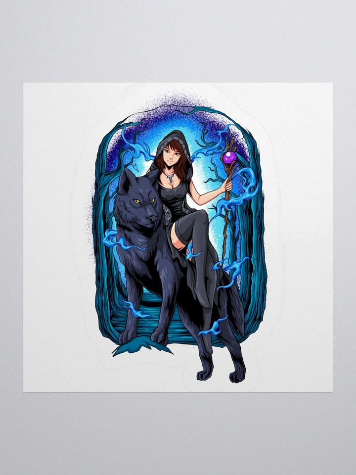 Mystical Wolf and Sorceress Kiss Cut Stickers product image (3)