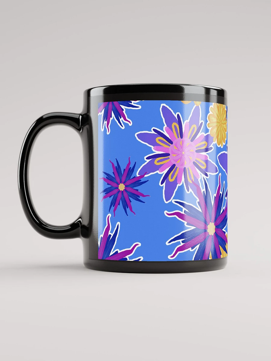 Fanciful Flowers on Powder Blue Black Mug product image (11)
