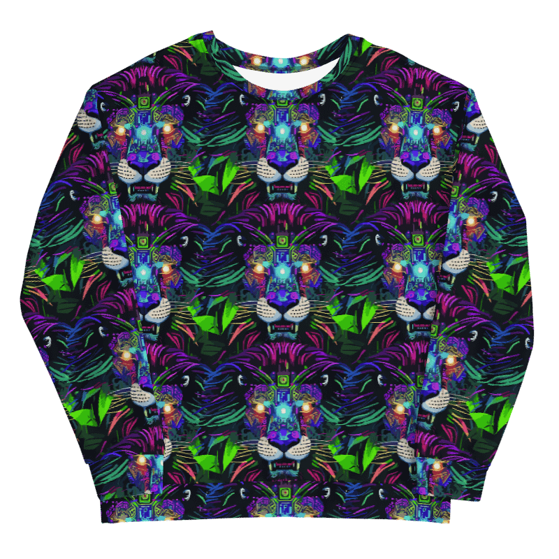 Jungle Rave Lion All-Over Crewneck Sweatshirt product image (1)
