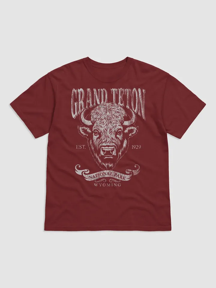 Grand Teton National Park, Wyoming T-Shirt | Vintage-Style Grunge Western Tee with a Bison Head product image (12)