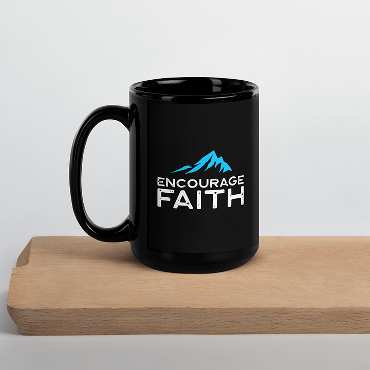 Encourage Faith Black Glossy Mug product image (2)