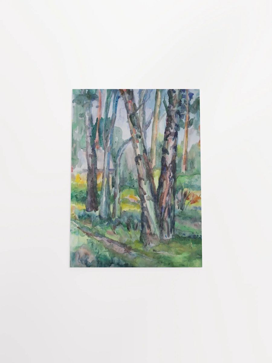 Whispering Woods Watercolor Poster - Birch Forest product image (8)