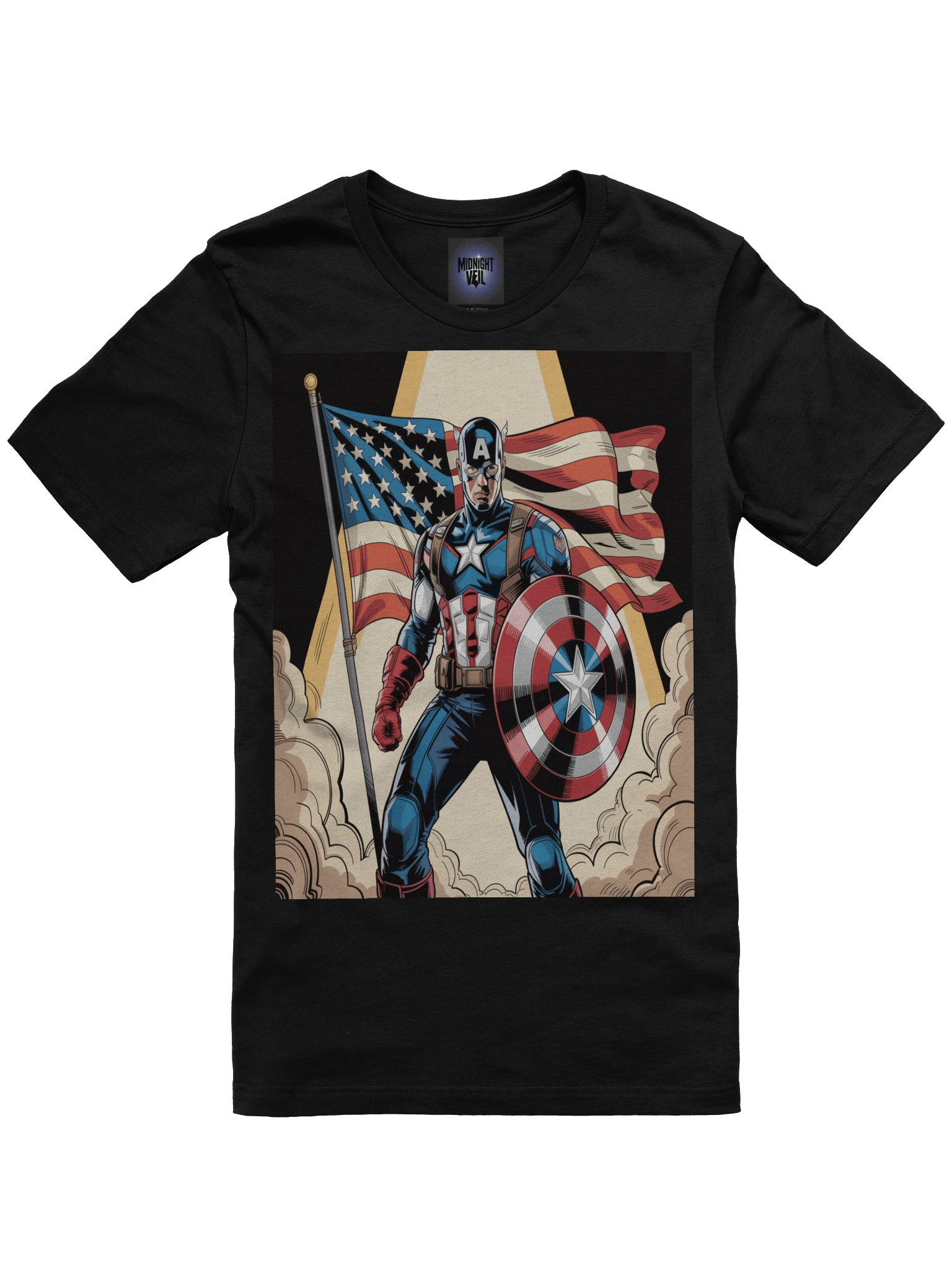 Starlit Oath: Captain America Flag-Borne Vigil T-Shirt product image (3)