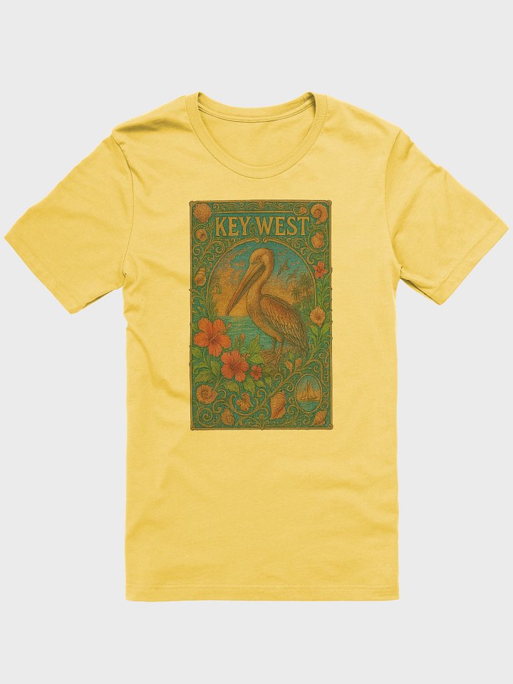 Key West Tropical T-Shirt Ultra Soft Tee with Pelican and Hibiscus product image (2)