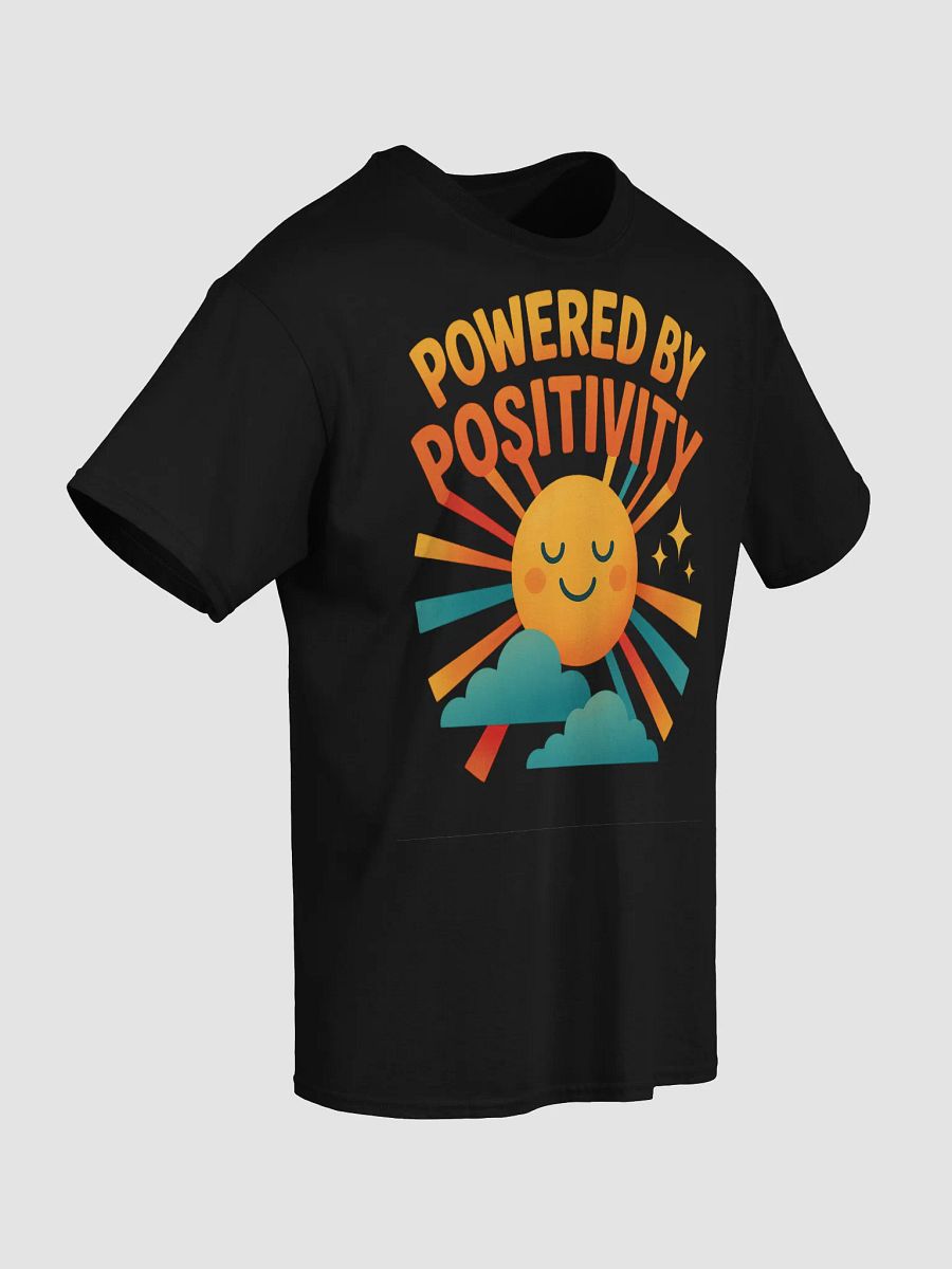 Powered by Positivity – Retro Smiling Sun Graphic T-Shirt product image (5)
