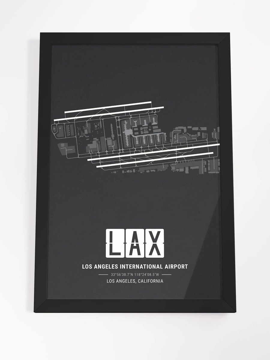 Framed Airport LAX Premium Map On Matt Paper product image (4)
