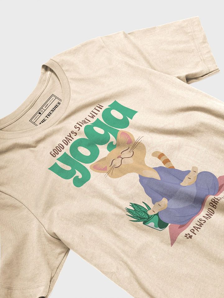 Good Days Start With Yoga Cat T-Shirt product image (2)