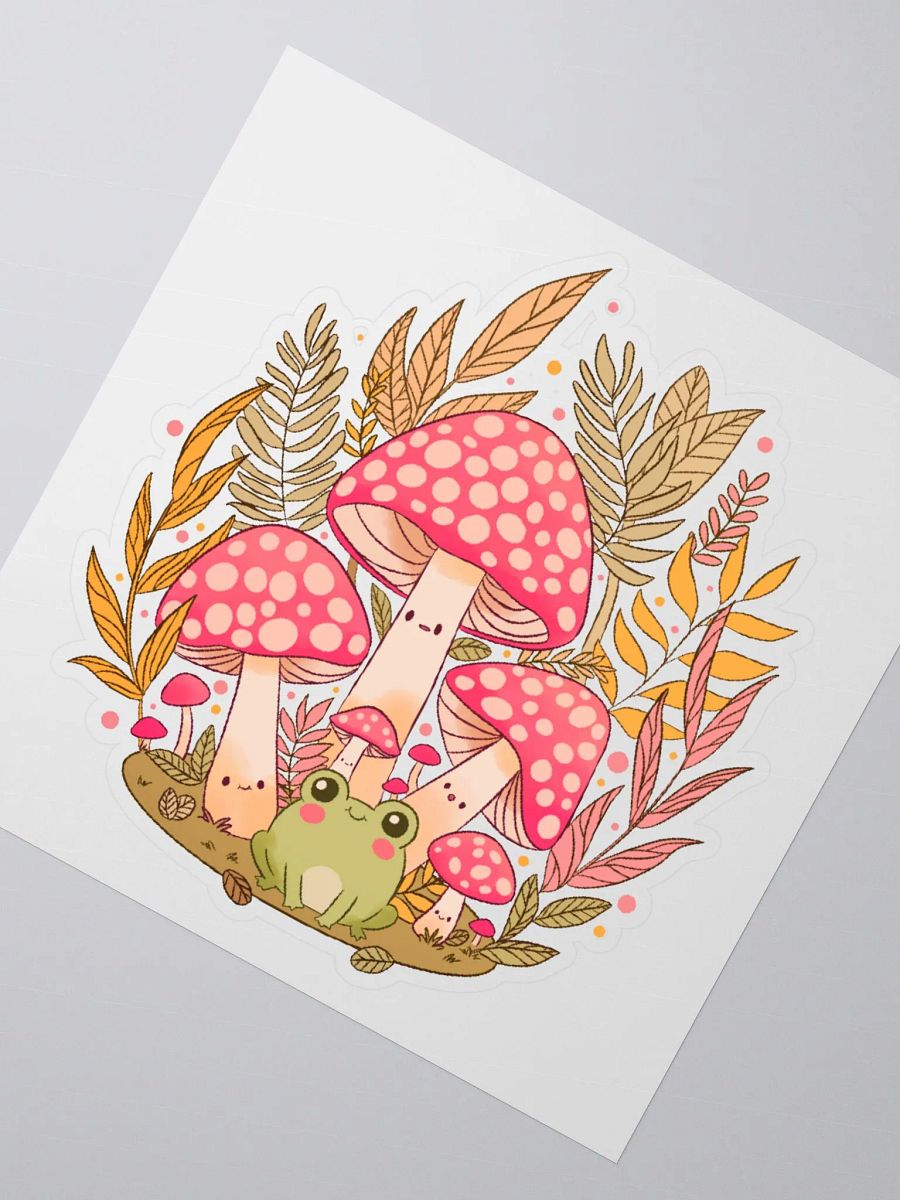 Whimsical Mushroom and Frog Sticker product image (3)
