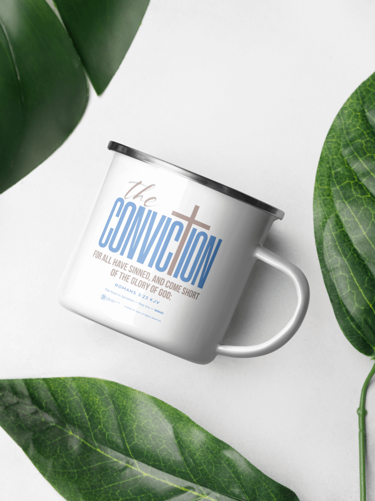 Mug, The Road to Salvation, Step 1, Admit/CONVICTION, Premium Enamel Mug product image (8)