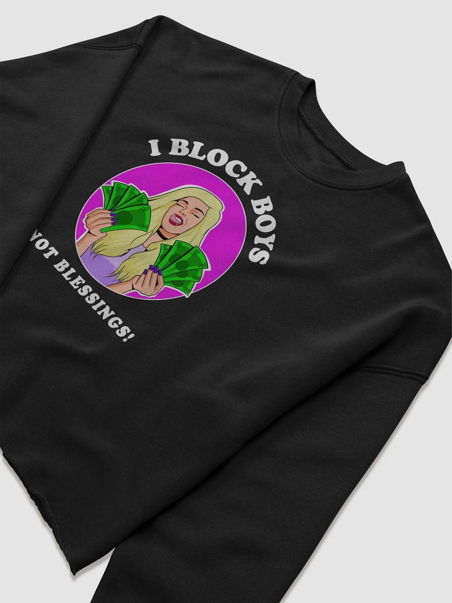 I Block Boys, Not Blessings! - CROP sweatshirt, raw hem product image (8)