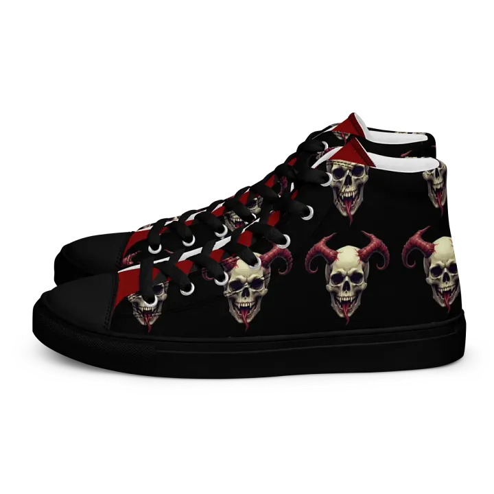 Hellfire Horn Skull High Top Canvas Shoes product image (1)