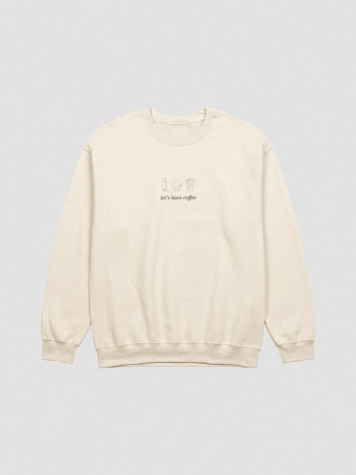 LETS HAVE COFFEE SWEATER (CREAM + BLACK) product image (1)