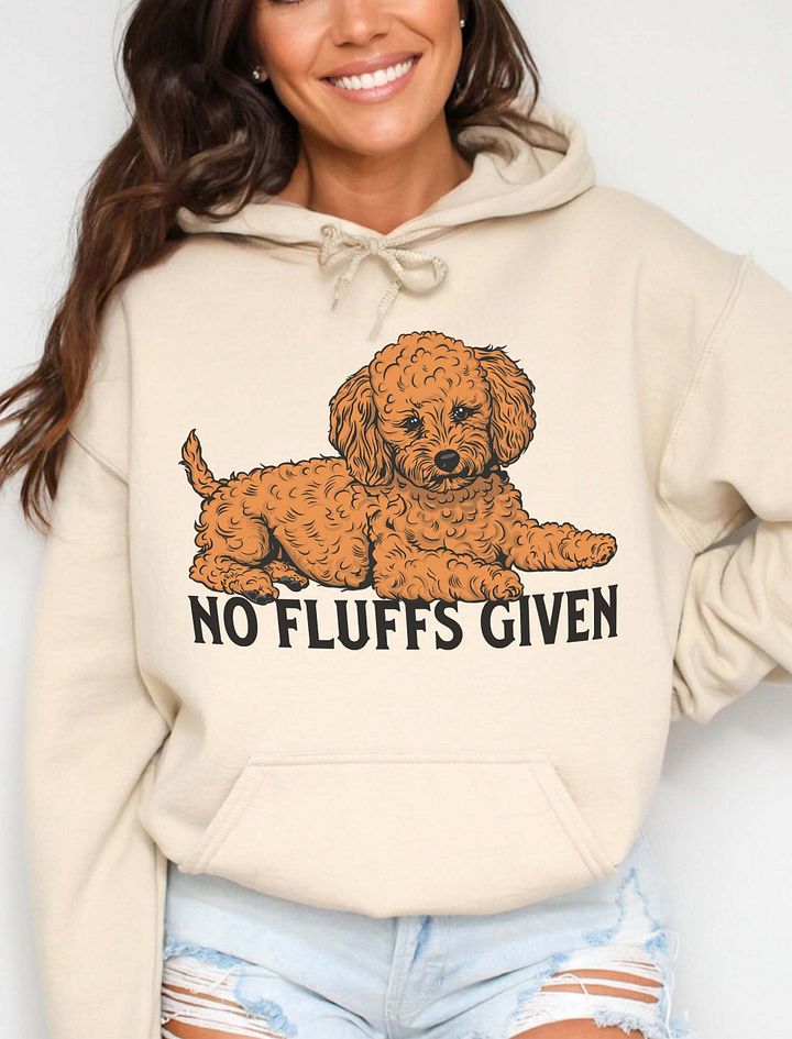 No Fluffs Given Hooded Sweatshirt of a Toy Poodle(Orange) | Funny Hoodie for Poodle Paw-rents product image (20)