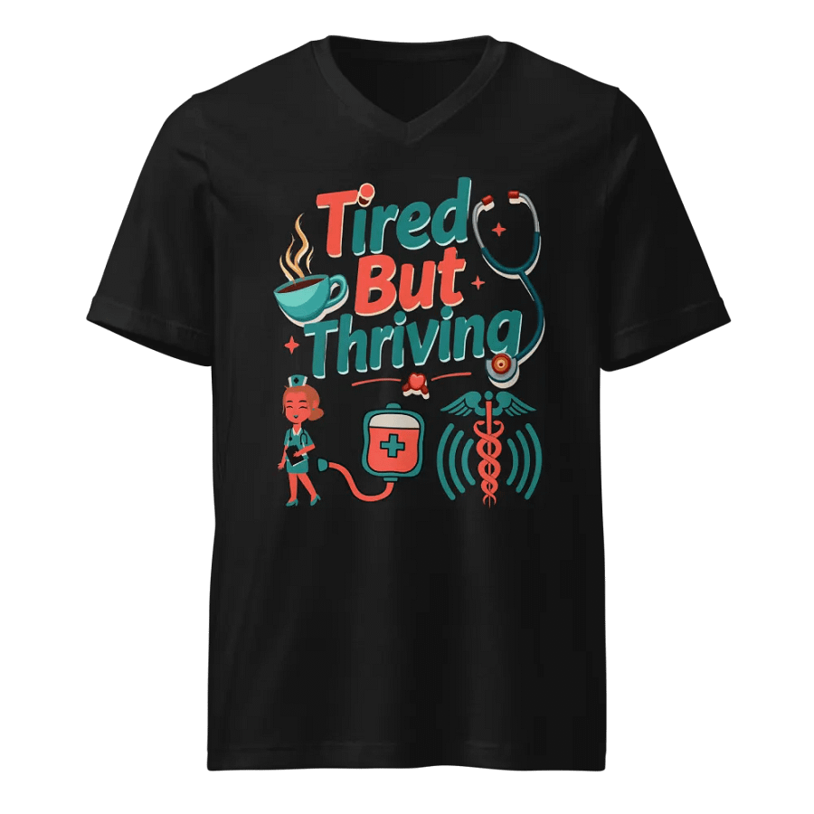 Tired But Thriving Healthcare V-Neck Tee product image (1)