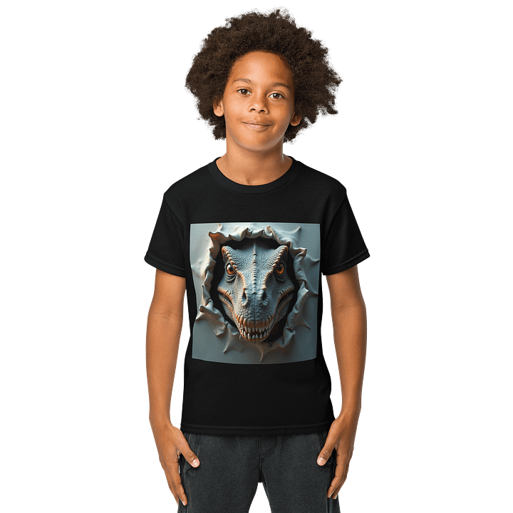 Ferocious Raptor Breakthrough – 3D Dinosaur Illusion Design product image (1)