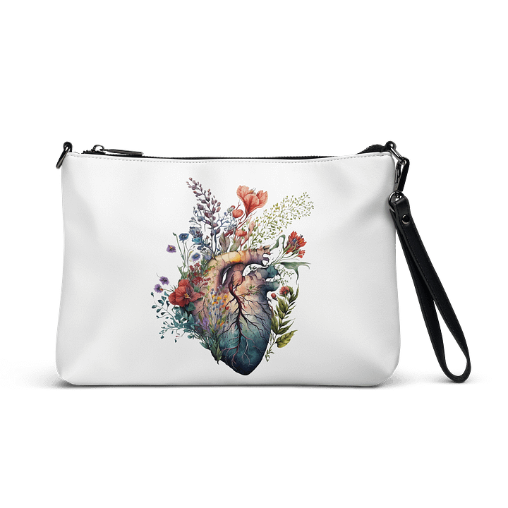 Wildflower Anatomy Heart Crossbody Bag – Watercolor Floral product image (1)