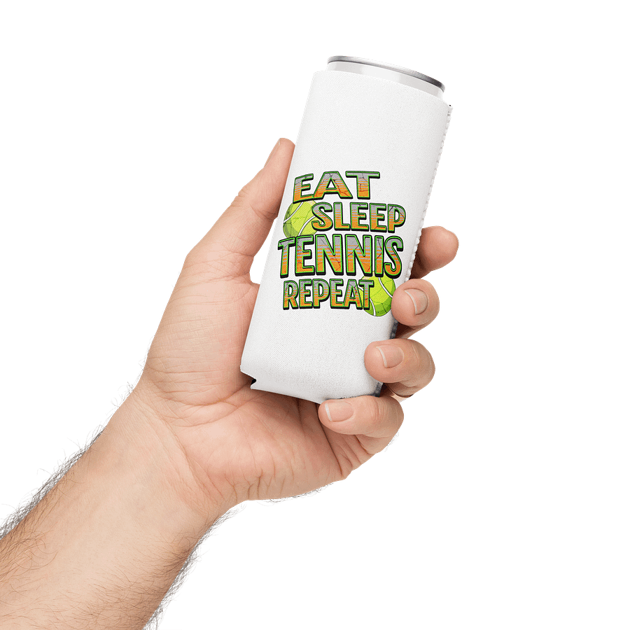 Eat Sleep Tennis Repeat Angle Ball Can Cooler product image (3)