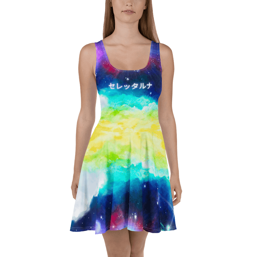 CERETTAART Rainbow Cloud Flare Skater Dress product image (2)
