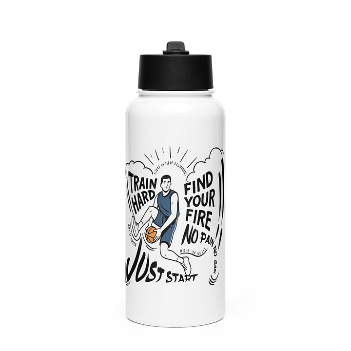 Motivational 32 oz Stainless Steel Water Bottle – Just Start, Find Your Fire, Make It Happen product image (1)